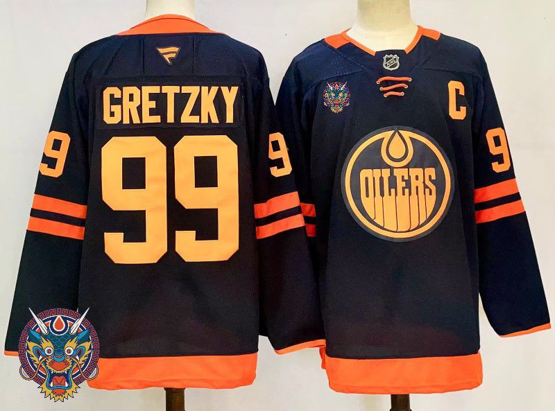 Men Edmonton Oilers #99 Gretzky Black Fanatics 2025 NHL Jersey style 4->edmonton oilers->NHL Jersey